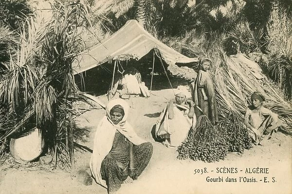 Algeria - Gourbi Tent and occupants