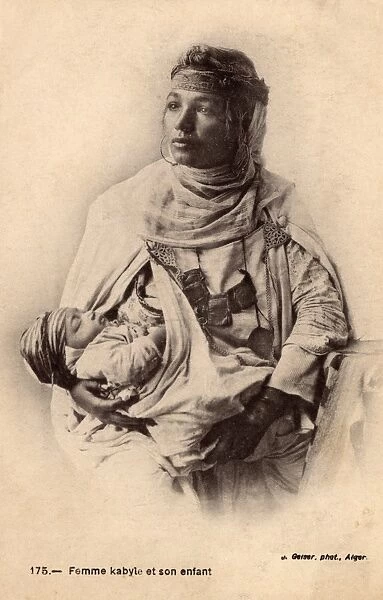 Algeria - Kabyle Woman with her young infant son
