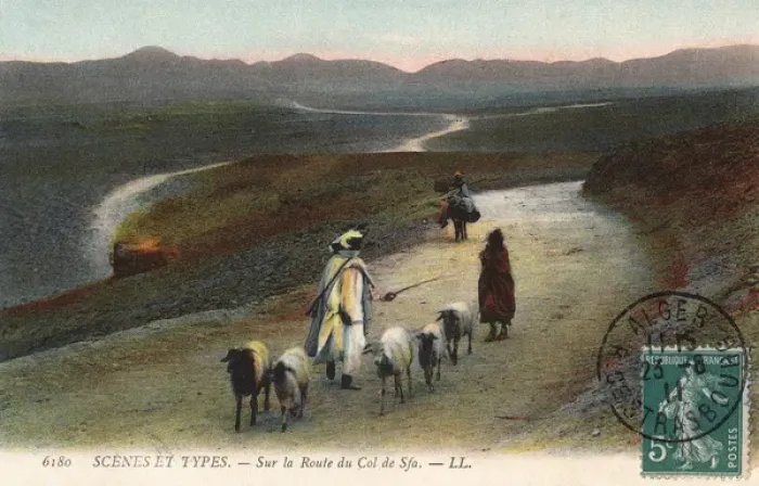 Framed Print : Algeria - Nomadic goat herders crossing the Col de Sfa Framed Print : Algeria - Nomadic goat herders crossing the Col de Sfa