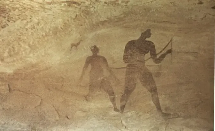 Framed Print : ALGERIA. Tassili N Ajjer. Representation of hunters Framed Print : ALGERIA. Tassili N Ajjer. Representation of hunters