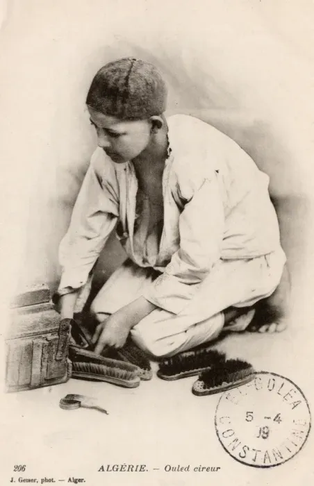 Framed Print : Algeria - A Young Ouled Bootblack Framed Print : Algeria - A Young Ouled Bootblack