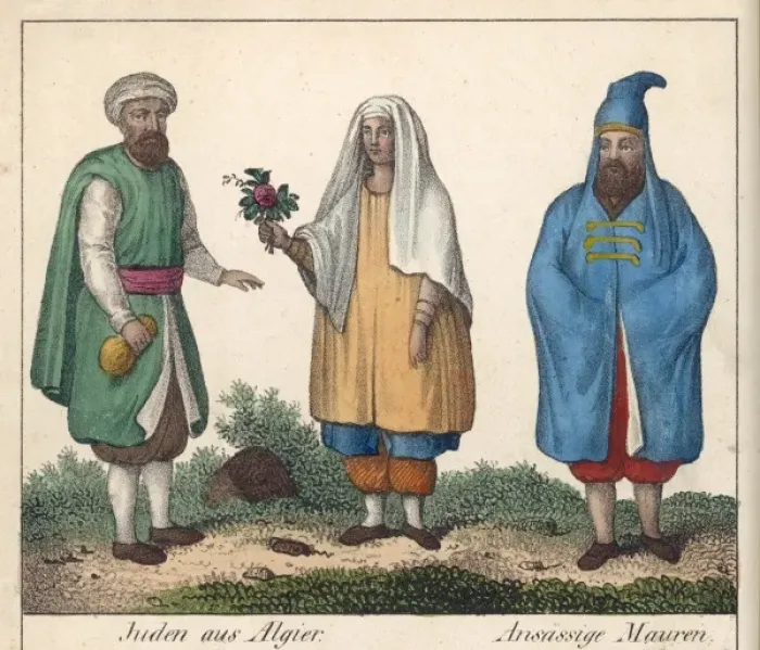 Framed Print : Algerian Men and Woman Framed Print : Algerian Men and Woman