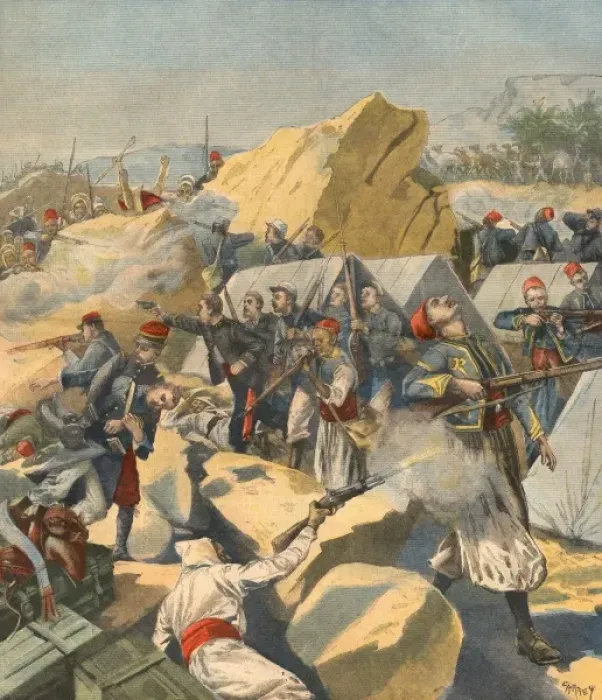 Framed Print : Algerians Attack French Framed Print : Algerians Attack French