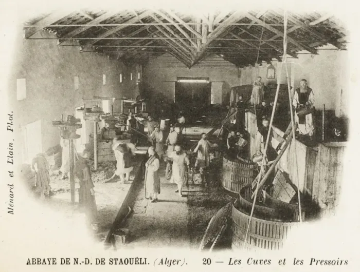 Framed Print : Algiers - Grape Pressing by monks Framed Print : Algiers - Grape Pressing by monks