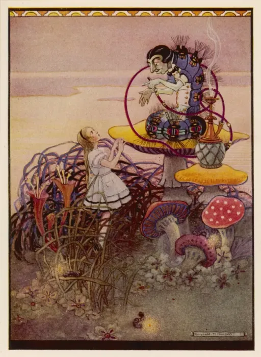 Framed Print : Alice and Caterpillar Framed Print : Alice and Caterpillar
