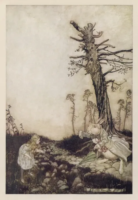 Framed Print : Alice & the White Rabbit Framed Print : Alice & the White Rabbit