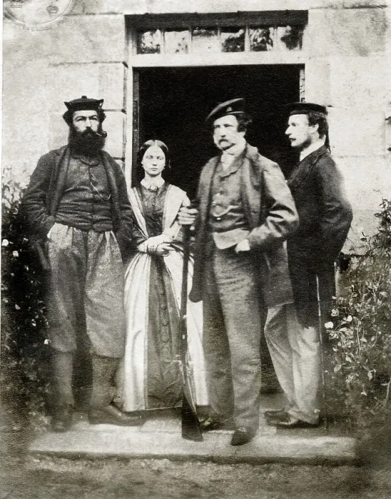 Framed Print : Alick Warrand, Mrs. G. Warrand, R. R. Caton and unknown man Framed Print : Alick Warrand, Mrs. G. Warrand, R. R. Caton and unknown man