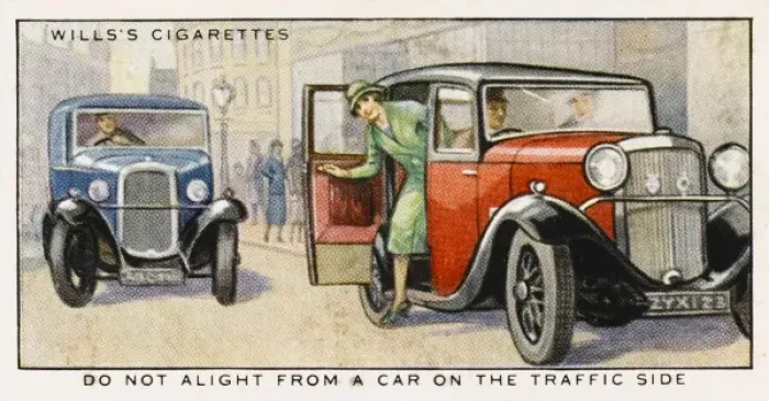 Framed Print : Alighting from Car Framed Print : Alighting from Car