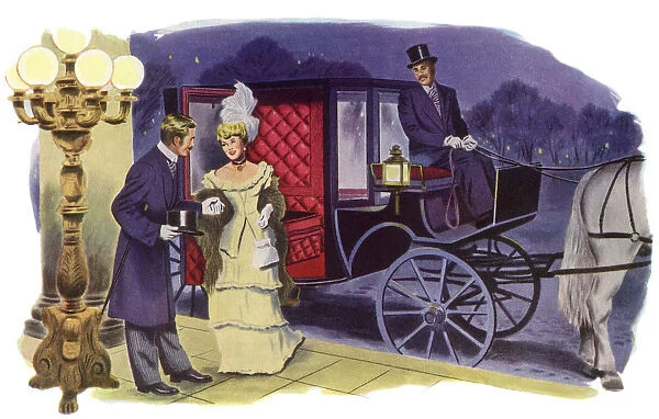 Alighting from Carriage Date: 1950