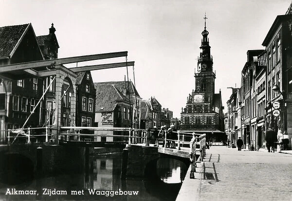 Alkmaar, Zijdam with Waag building -The Netherlands