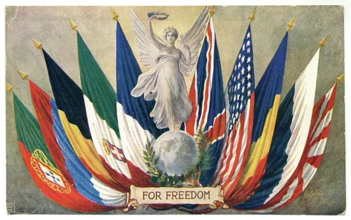 Framed Print : All the flags of the Allies fanned out Framed Print : All the flags of the Allies fanned out