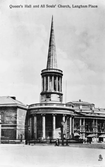 Framed Print : All Souls Church and Queens Hall, Langham Place, London W1