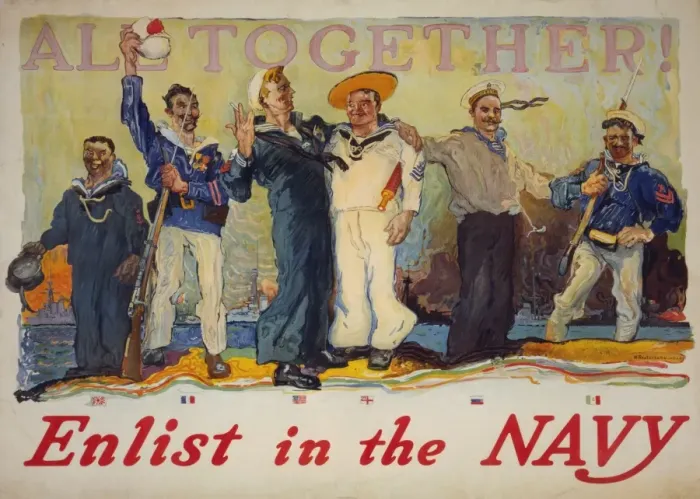 Framed Print : All together! Enlist in the Navy Framed Print : All together! Enlist in the Navy