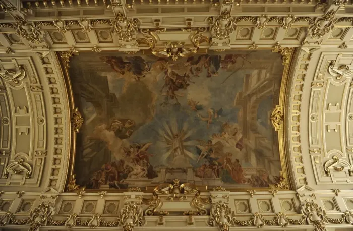 Framed Print : Allegorical fresco. Hall ceiling. Museum of Ethnography. Bud Framed Print : Allegorical fresco. Hall ceiling. Museum of Ethnography. Bud
