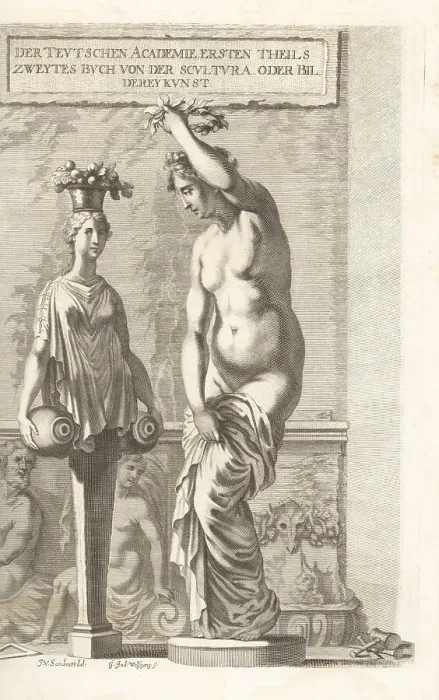 Framed Print : Allegorical frontispiece with personification of Sculpture Framed Print : Allegorical frontispiece with personification of Sculpture