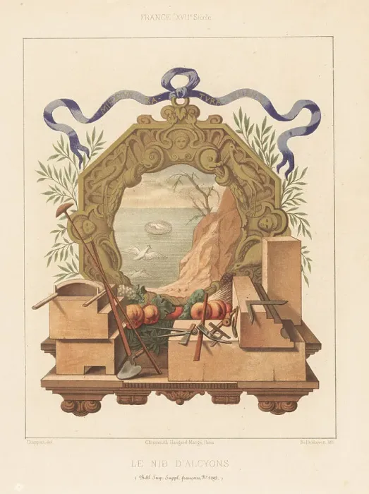 Framed Print : Allegorical scene of a nest of Halcyon Framed Print : Allegorical scene of a nest of Halcyon