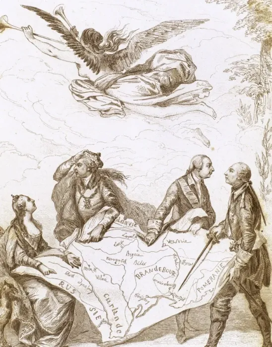 Framed Print : Allegory of the 1st partition of Poland. 1772 Framed Print : Allegory of the 1st partition of Poland. 1772