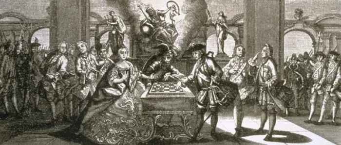 Framed Print : Allegory of the beginning of the Seven Years War. 1756-1763 Framed Print : Allegory of the beginning of the Seven Years War. 1756-1763