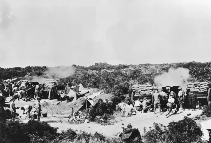 Framed Print : Allied artillery WWI