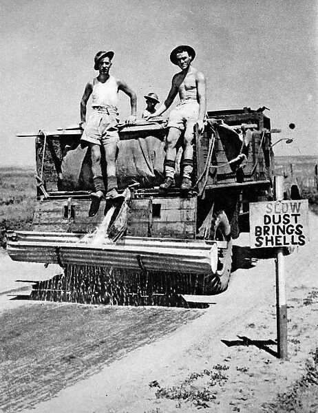 Allied truck watering Italian roads; Second World War, 1944