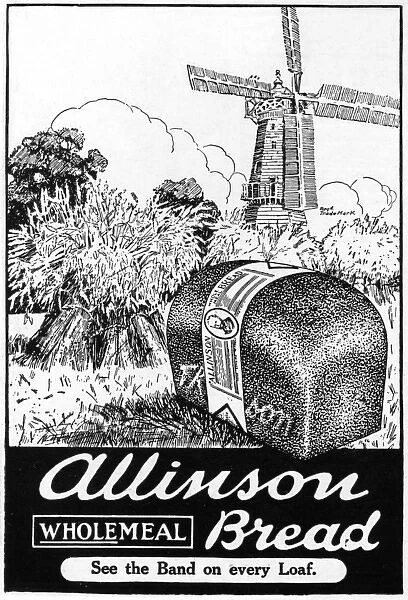 Allinson wholemeal bread advertisement, WW1