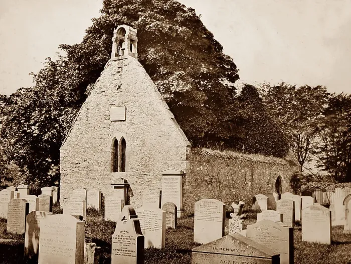 Framed Print : Alloway Kirkyard, Scotland, Victorian period Framed Print : Alloway Kirkyard, Scotland, Victorian period