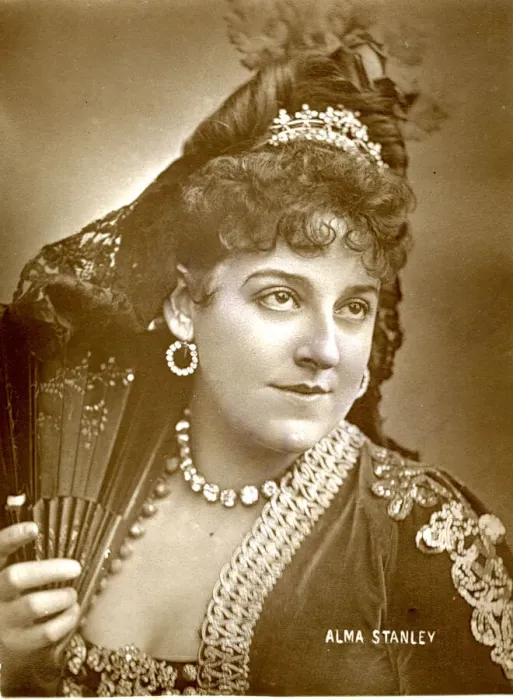Framed Print : Alma Stanley, Victorian actress in Spanish costume Framed Print : Alma Stanley, Victorian actress in Spanish costume