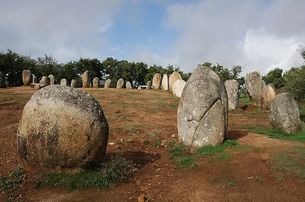 Almendres Cromlech. Megalithic complex. Neolithic. Near Evor