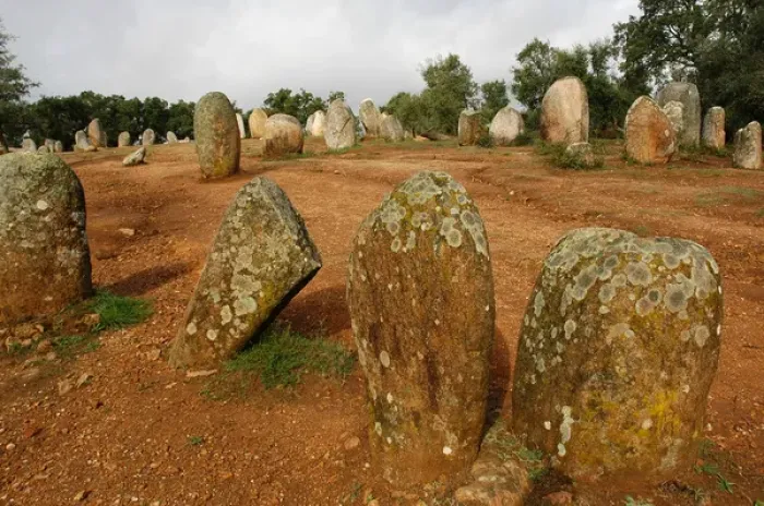 Framed Print : Almendres Cromlech. Megalithic complex. Neolithic. Near Evor Framed Print : Almendres Cromlech. Megalithic complex. Neolithic. Near Evor