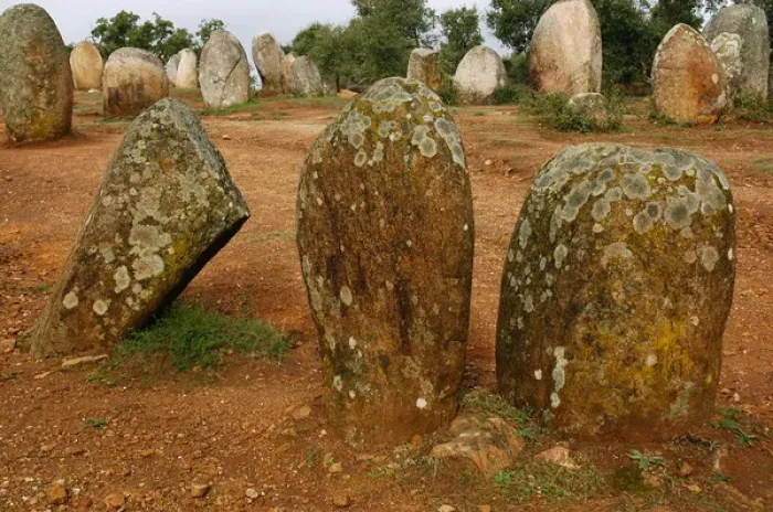 Framed Print : Almendres Cromlech. Megalithic complex. Neolithic. Near Evor Framed Print : Almendres Cromlech. Megalithic complex. Neolithic. Near Evor