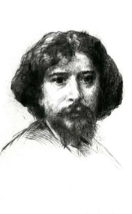Framed Print : Alphonse Daudet / Ink Drg Framed Print : Alphonse Daudet / Ink Drg