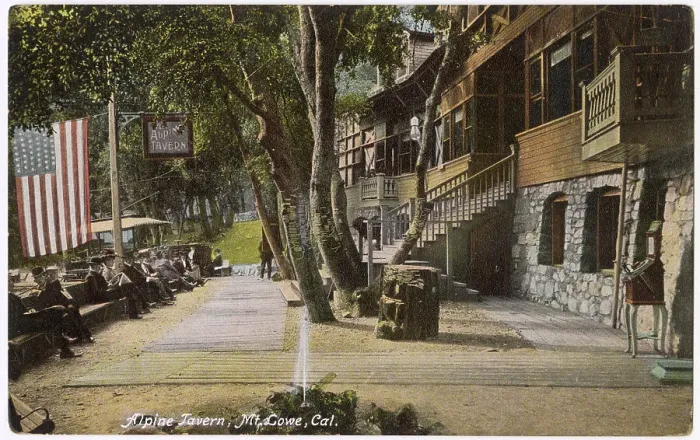 Framed Print : Alpine Tavern, Mount Lowe, Los Angeles County, California, USA Date: circa 1910 Framed Print : Alpine Tavern, Mount Lowe, Los Angeles County, California, USA Date: circa 1910