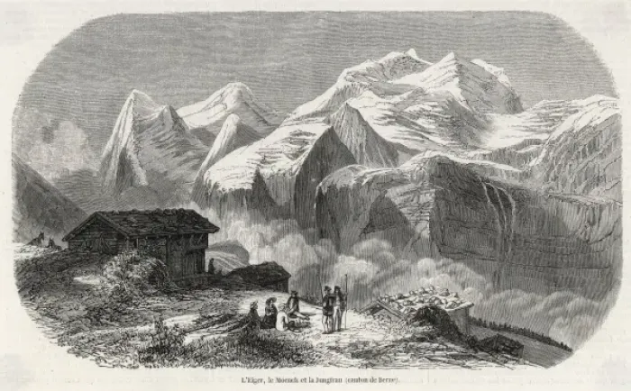 Framed Print : Alps / Switzerland / 1855 Framed Print : Alps / Switzerland / 1855