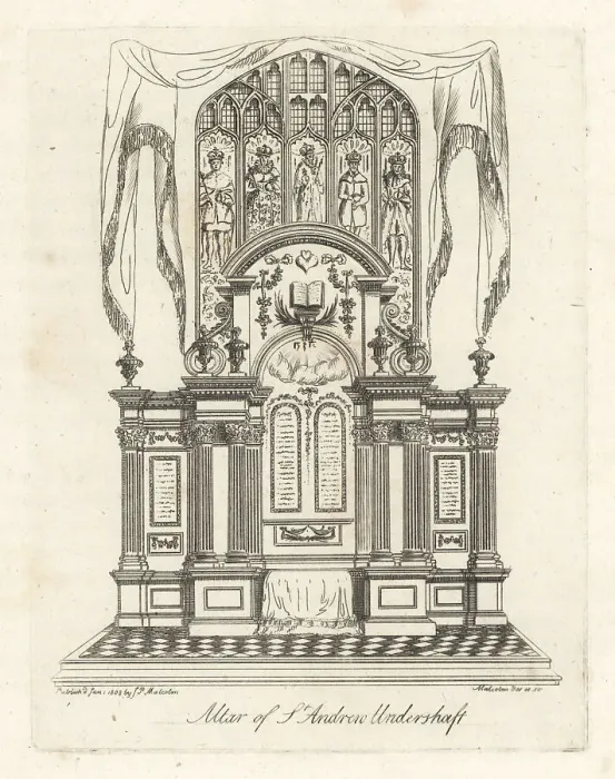 Framed Print : The Altar of the Church of St. Andrew Undershaft, London, 1807 Framed Print : The Altar of the Church of St. Andrew Undershaft, London, 1807