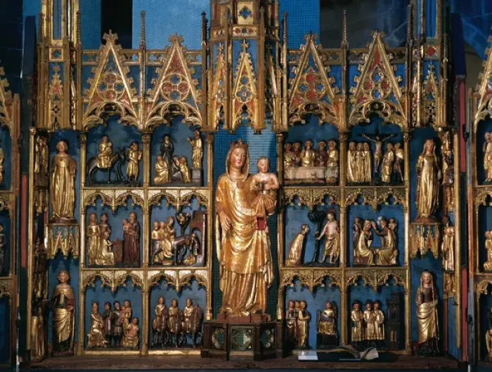 Framed Print : Altarpiece of the Virgin of the Star. 14th century. Spain Framed Print : Altarpiece of the Virgin of the Star. 14th century. Spain