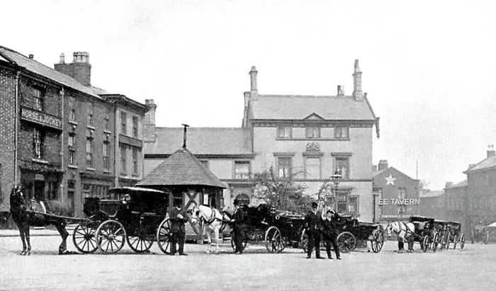 Framed Print : Altrincham Old Market Place early 1900s Framed Print : Altrincham Old Market Place early 1900s