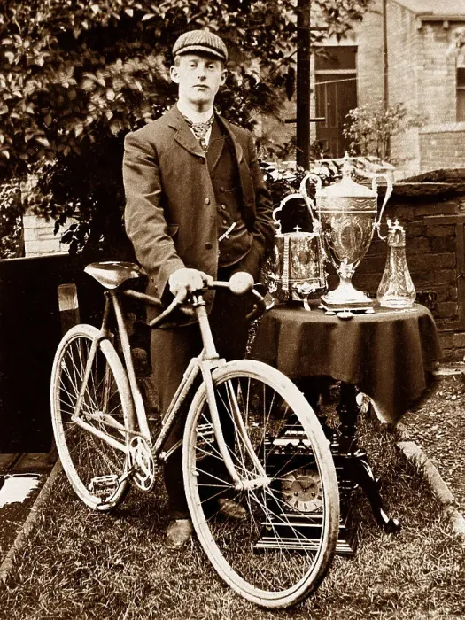 Framed Print : Amateur Cyclist Cup Winner early 1900s Framed Print : Amateur Cyclist Cup Winner early 1900s
