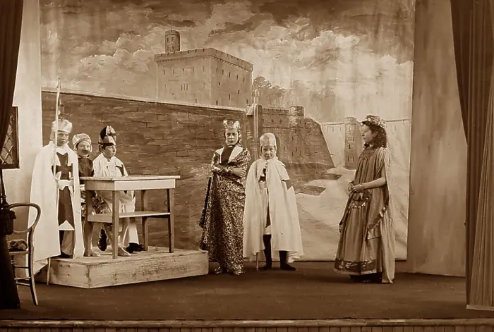 Framed Print : An amateur production of Ivanhoe at a country