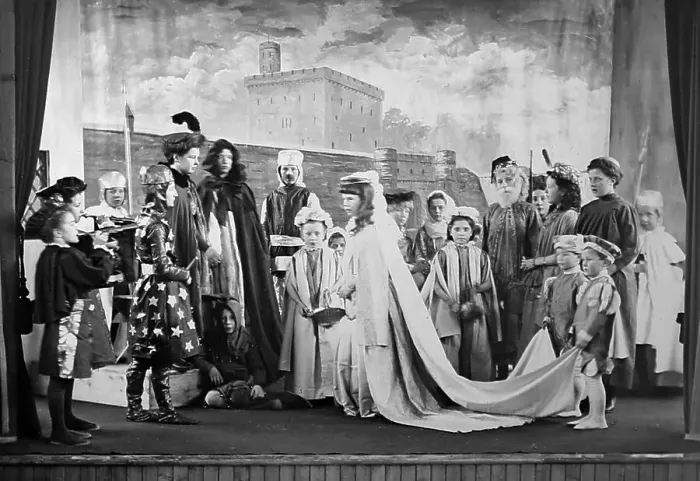 Framed Print : An amateur production of Ivanhoe at a country Framed Print : An amateur production of Ivanhoe at a country