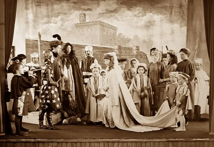 Framed Print : An amateur production of Ivanhoe at a country Framed Print : An amateur production of Ivanhoe at a country