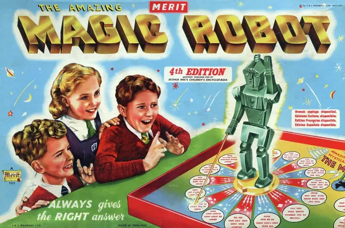 Framed Print : The Amazing Magi Robot Quiz Game by Merit 1950s Framed Print : The Amazing Magi Robot Quiz Game by Merit 1950s