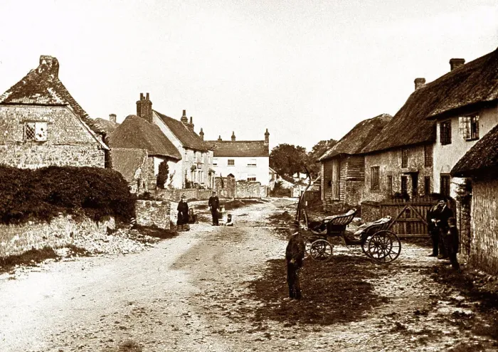 Framed Print : Amberley Village, Victorian period Framed Print : Amberley Village, Victorian period