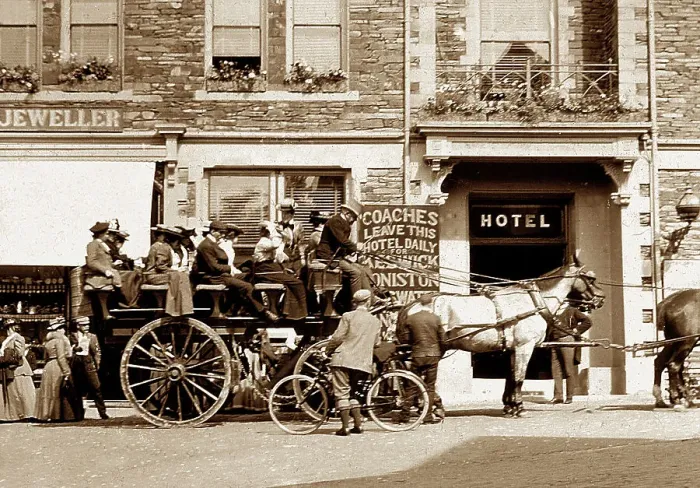 Framed Print : Ambleside Queen's Hotel Victorian period Framed Print : Ambleside Queen's Hotel Victorian period