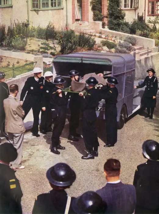 Framed Print : An Ambulance with Wardens helping in an emergency Framed Print : An Ambulance with Wardens helping in an emergency