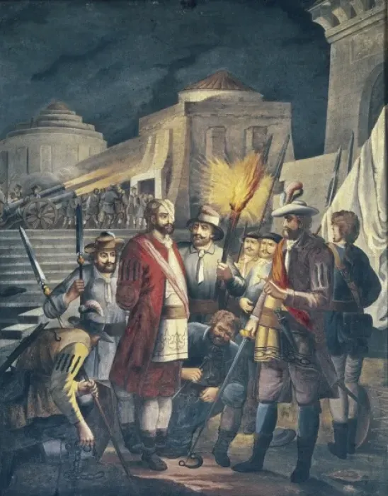 Framed Print : America (16th c. ). Batlle of Zempoala (24th May Framed Print : America (16th c. ). Batlle of Zempoala (24th May