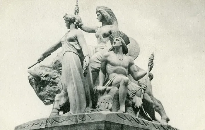 Framed Print : America, detail of the Albert Memorial, London Framed Print : America, detail of the Albert Memorial, London