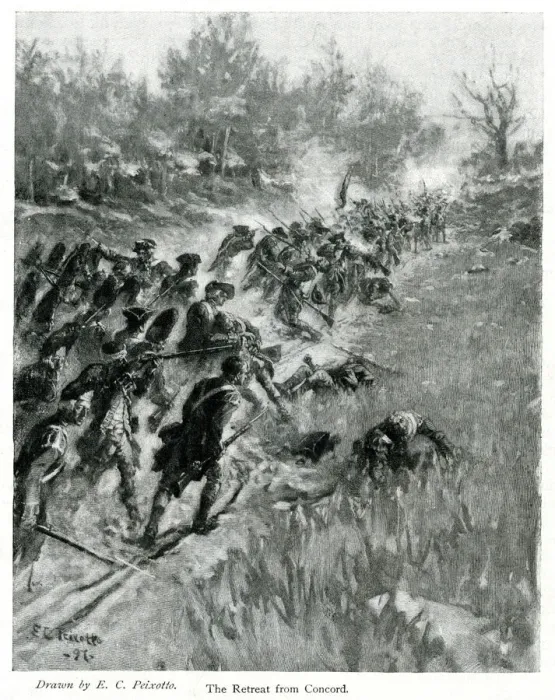 Framed Print : America - The British Army Retreat From Concord Framed Print : America - The British Army Retreat From Concord