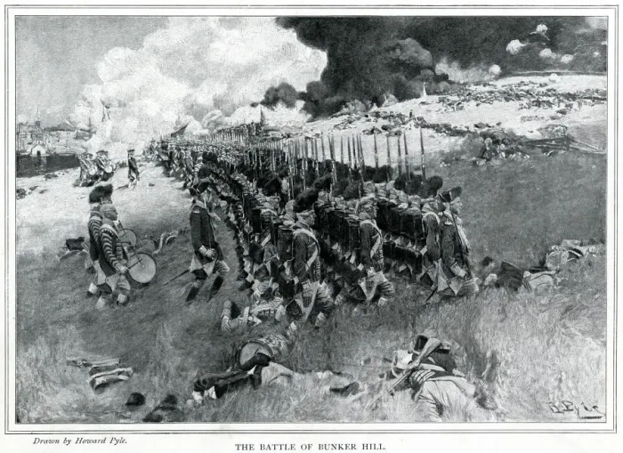 Framed Print : America - British Redcoat army marching on Bunker Hill Framed Print : America - British Redcoat army marching on Bunker Hill