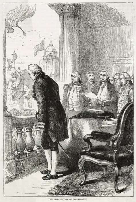 Framed Print : America - Inauguration Of Washington At New York Framed Print : America - Inauguration Of Washington At New York