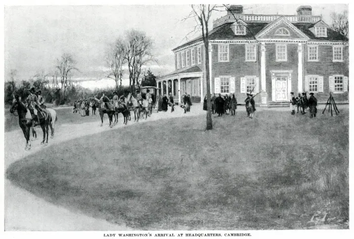 Framed Print : America - Martha Washington Arrives at Cragie House Framed Print : America - Martha Washington Arrives at Cragie House